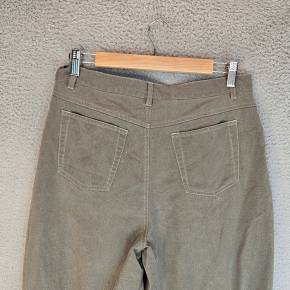 J. Jill Womens Pants Sz 12 Khaki Color High Rise Wide Thru Leg Taper Bottom - Picture 10 of 14